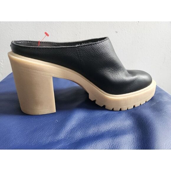 Dolce Vita Carry Black 100% Suede Leather Chuncky 4" Heel Mules Shoes size 9 - Picture 6 of 10